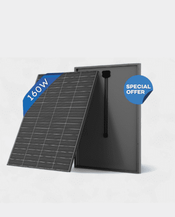 160W PERC Solar Panel | 12V Black Monocrystalline
