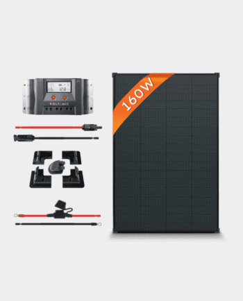 160W 12V MPPT All-Black Solar Panel Kit