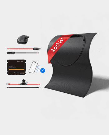 160W Flexible 12V MPPT Full-Black Solar Panel Kit